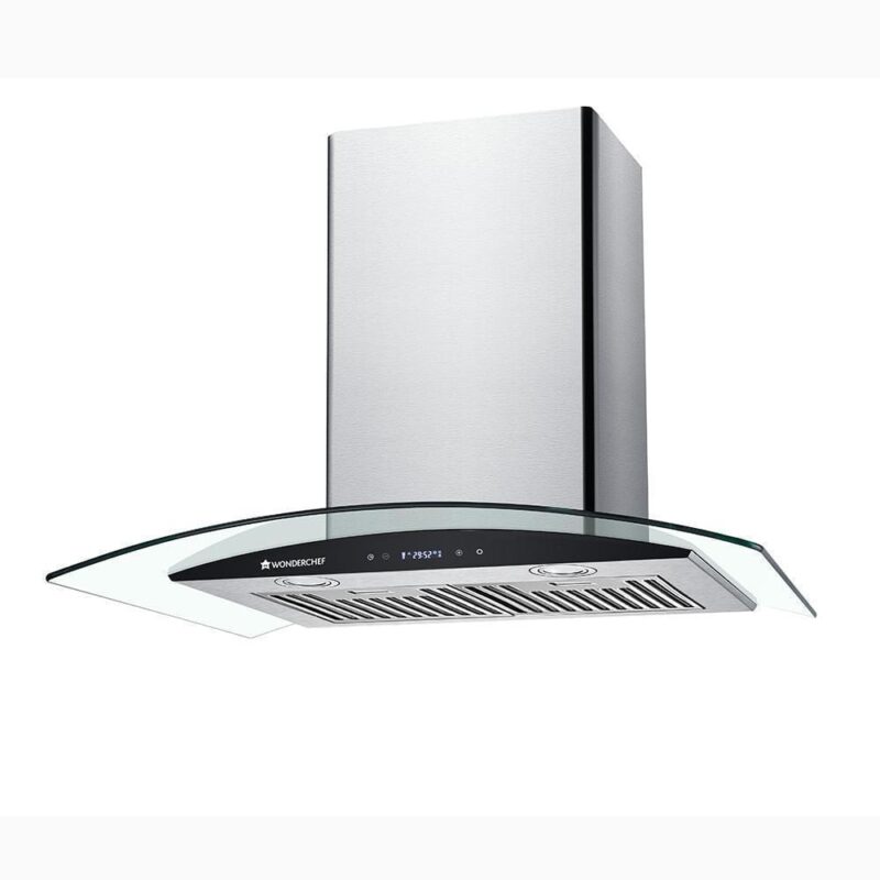 Napoli Curve Glass Chimney 60cm/1250m3/h with Baffle Filters