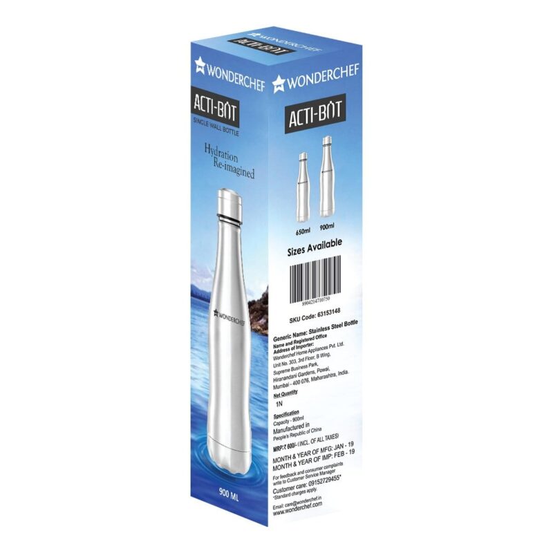 Acti-Bot Stainless Steel Single Wall Water Bottle, 900ml - Image 9