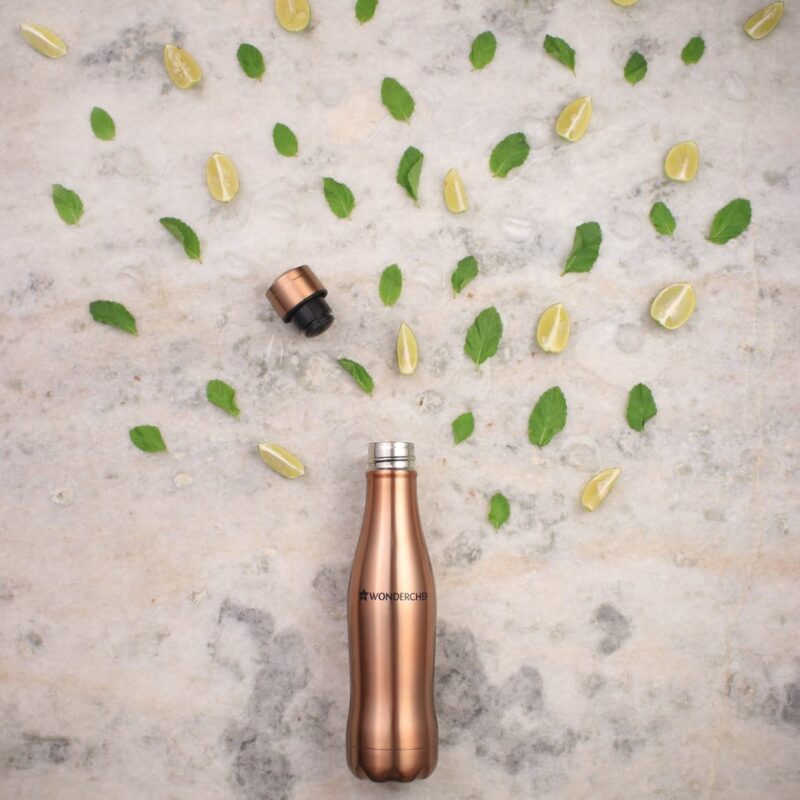 Acti-Bot, 900ml, Stainless Steel Single Wall Water Bottle, Copper Finish, Light Weight, Spill and Leak Proof, 2 Years Warranty - Image 9