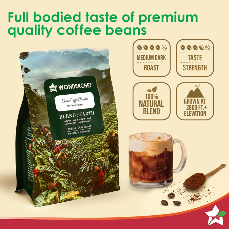 Coffee Powder for French Press | 250 gm | Fresh Coarse Grind | Medium-Dark Roast | Premium Quality Arabica | 100% Pure Coffee | Blend Earth - Image 2