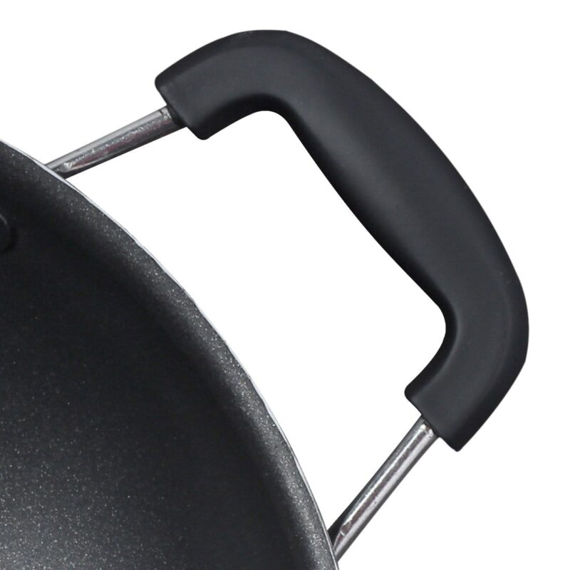 Appachetty Breakfast Pan with Lid | Nonstick Cookware | Appachatty | Chetty Pan | Appam Patra | Round Bottom Kadai | 3mm Thick | Black 22 cm | 1 Year Warranty - Image 9