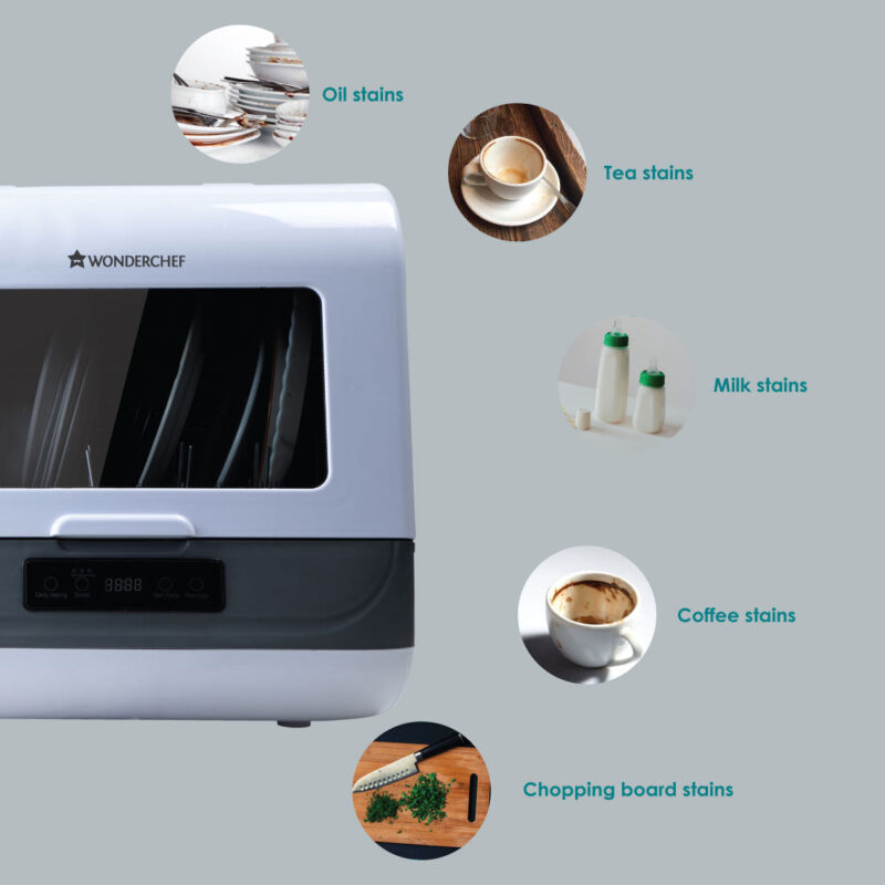 CounterTop Dishwasher, 1250W, 72°C High Temperature Sterilization, 360°Double Spray, Effective Drying System, Portable, 9L - Image 7