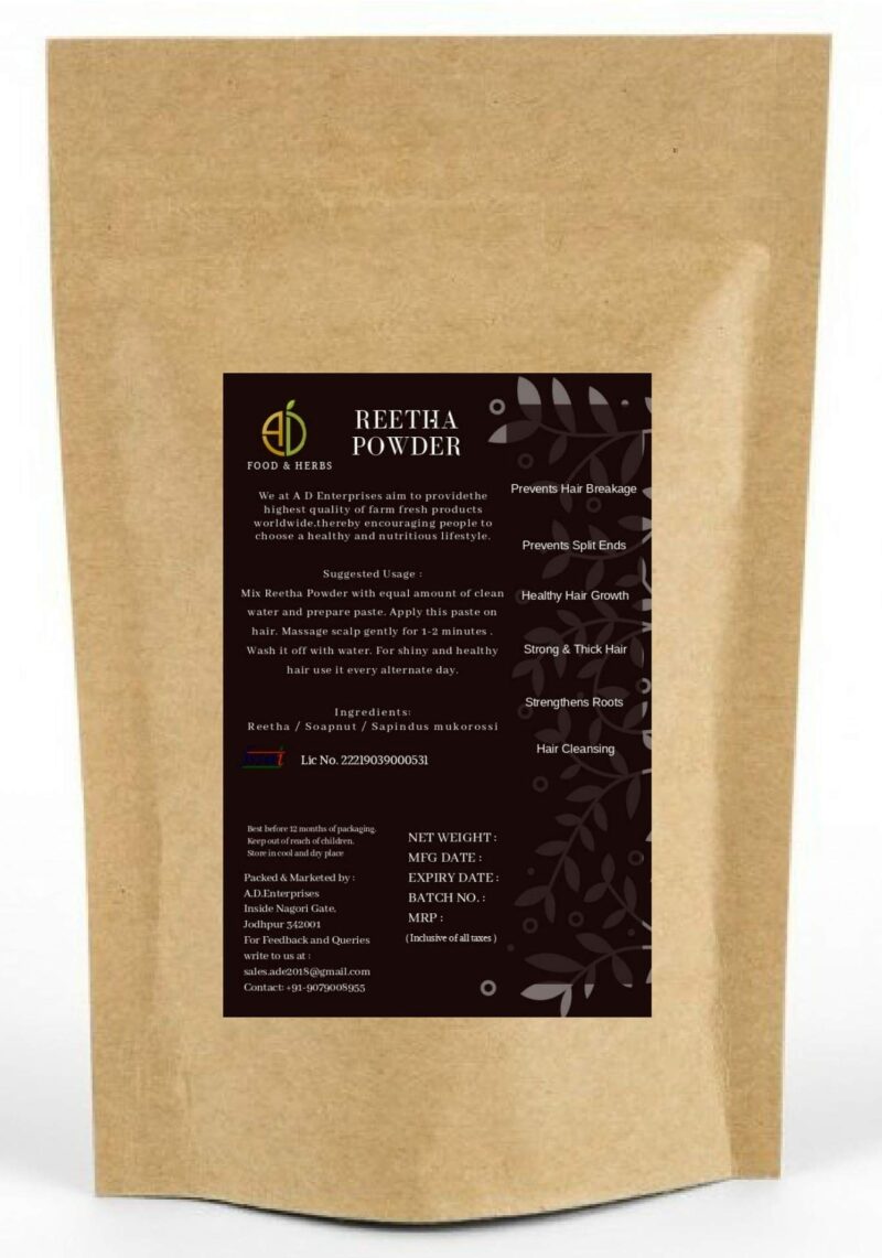 A D Food & Herbs Natural Organic Reetha Powder (1 Kg) - Image 4