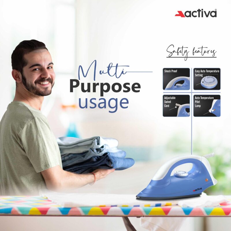 Activa Pluto Combo 500 Watt 3 Jar Mixer Grinder With Electric Dry Iron Come With 2 Year Warranty - Multicolor - Image 5