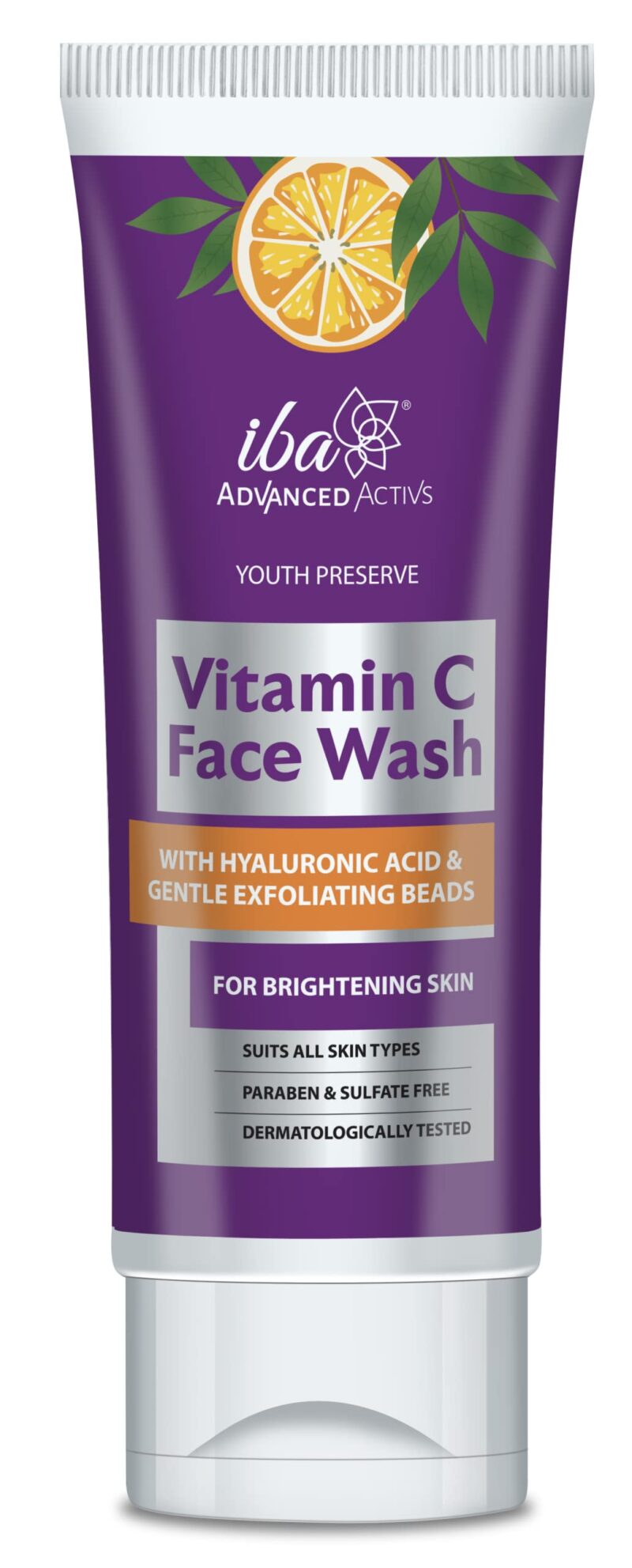 Iba Advanced Activs Youth Preserve Vitamin C Face Wash | No Parabens & Sulfates | High Foam | For Glowing Skin | Halal Certified & Vegan -100 ml
