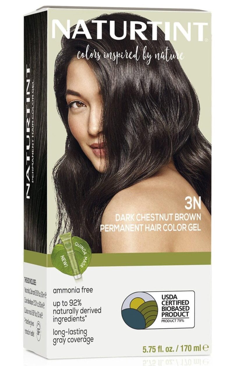 Naturtint Permanent Hair Color For Women | Ammonia Free Hair Colour | Hair Color Gel 100% Grey Coverage Long Lasting Hair Color Vegan - 3N Dark Chestnut Brown