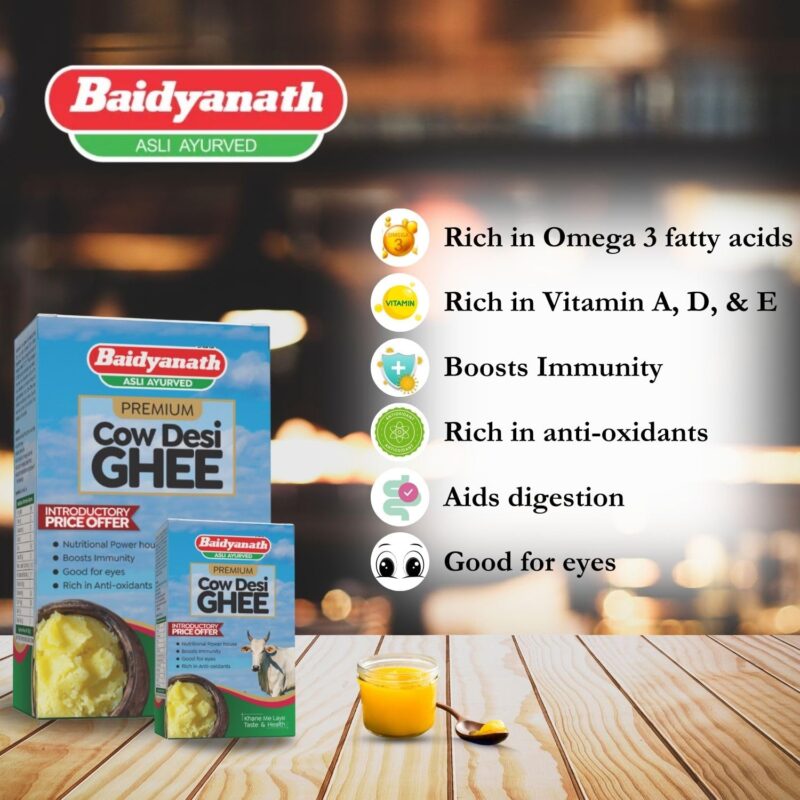 Baidyanath Cow Desi Ghee for Better Digestion and Immunity | | Naturally improves digestion and boosts immunity | 1L - Image 2