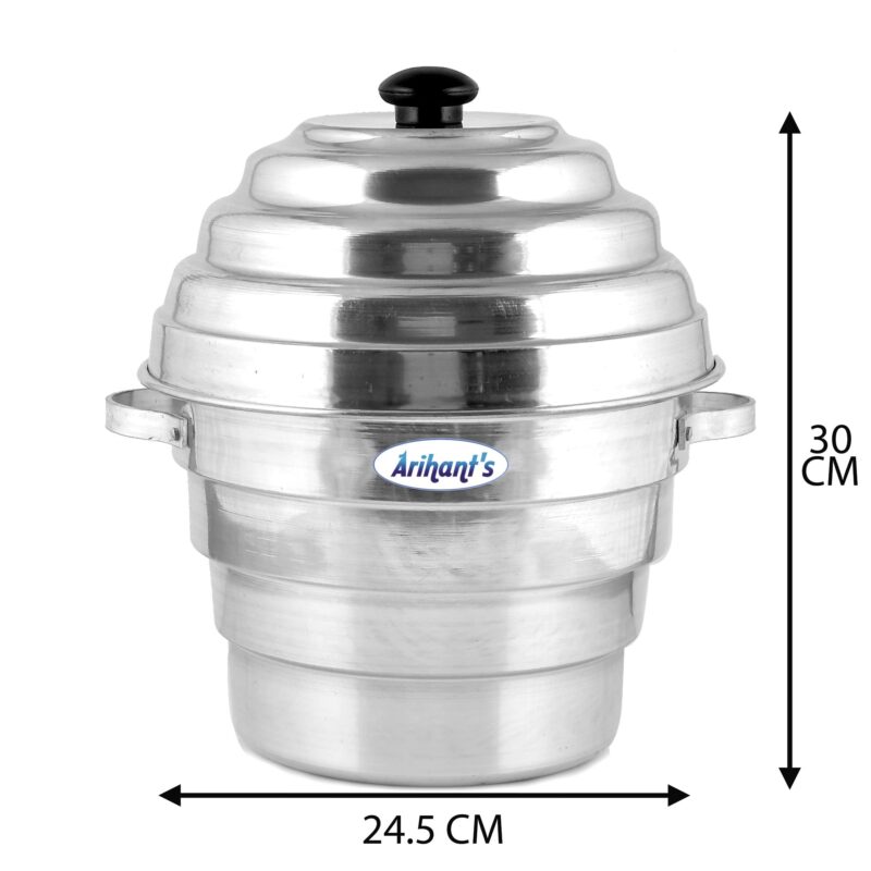 Arihant's (16 Idlis) Aluminium Idli-Dhokla Maker(1 Pot, 1 Lid, 4 Idli Plates, 2 Dhokla Plates) - Idli Cooker | Idli/Dhokla/Momos Maker Is Made Of High Quality Aluminium. - Image 3