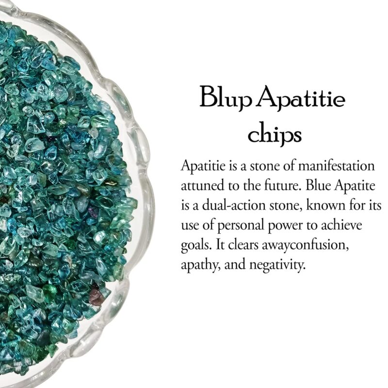 9Dzine Healing Crystal Chips for Vastu Natural Blue Apatite Stone 50 Gm Blue Apatite Crystal Stone Chips Dust Raw Rough Stone for Reiki Healing Meditation - Image 2