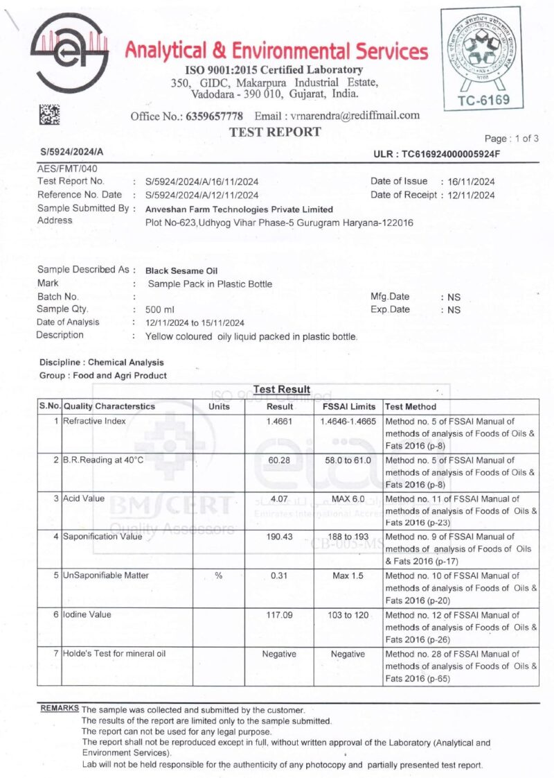 Anveshan Wood Pressed Black Sesame Gingelly Oil 5L | Plastic Can | Kolhu/Kacchi Ghani/Chekku | Gingelly Oil | Natural | Chemical-Free | Cold Pressed Sesame Oil for Cooking - Image 6