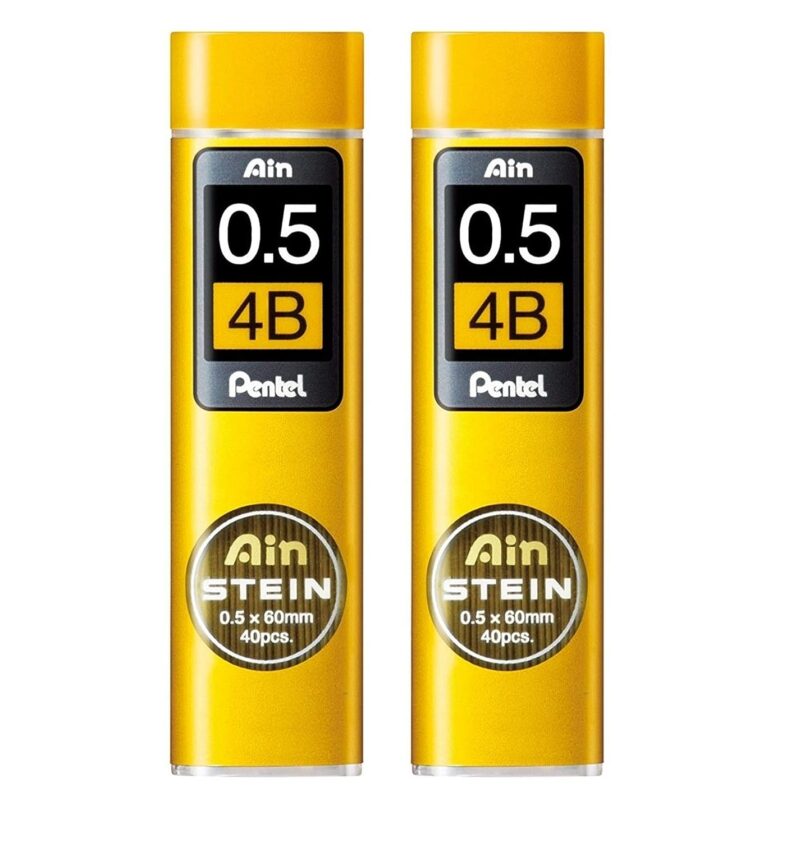 Pentel C275-4B 0.5mm Ain Stein Mechanical Pencil Lead - Pack of 40 x Set of 2