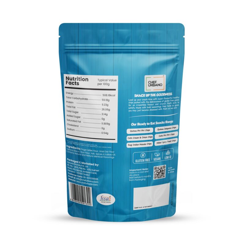 15x Chef Urbano Ragi Chips Indian Masala 85g each - Pack of 15 - Image 5