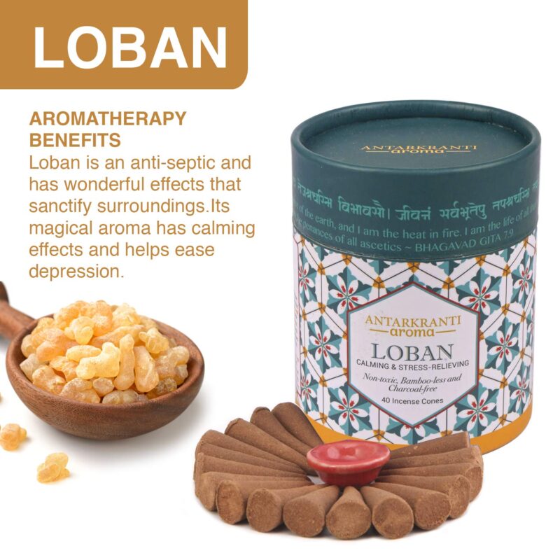 ANTARKRANTI Dry Dhoop LOBAN Cones | Pack of 2 | Contains- 80 Incense Cones | Burning Time 35 Minutes | Low Smoke Dhoop for Pooja | 100% Organic & Charcoal Free | Aromatherapy | Meditation | Yoga - Image 6