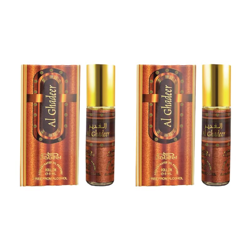 Nabeel - Al Ghadeer Premium Attar Roll-on Perfume Oil | 100% Non Alcoholic | Vibrant |6ml (Set of 2) | Made in U.A.E