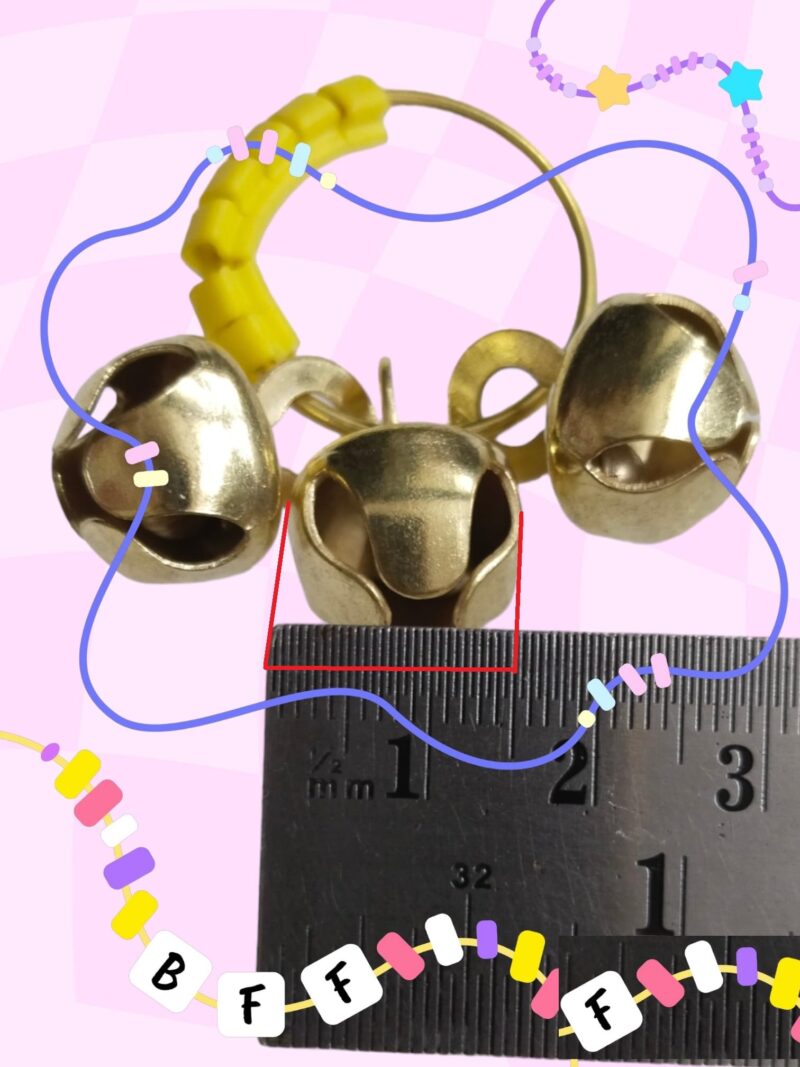 (Big Size, High Sound) Classy Looks Ghungroo Bells Finger Clapping Ring Yellow Kadi (Non Brass) Home Temple Pooja Aarti Bhajan Ganapati Ganesh Navratri Festivals Musical Gifting Goddess Chiming (10) - Image 5