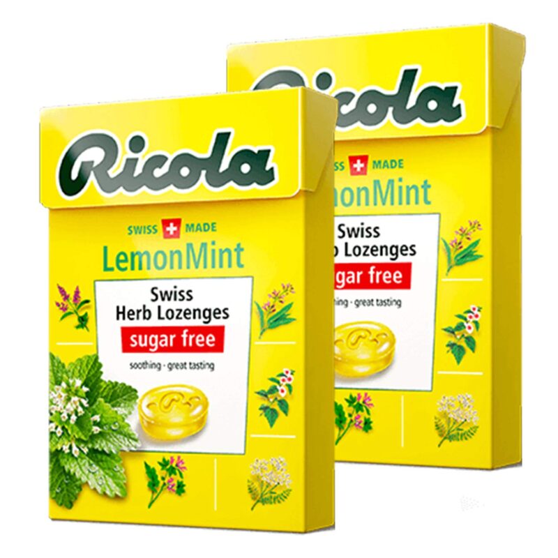 Ricola Lemon Mint Candy Pack of 2 Pouch, 2 X 40 Gm