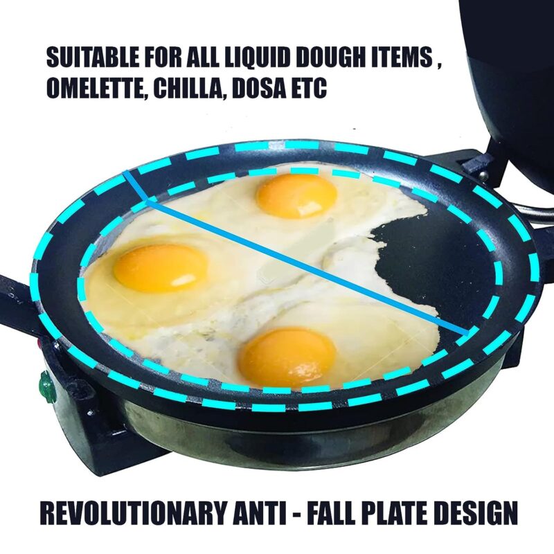 Enem Multipurpose Roti Maker, for Making Roti/Paratha/Omelette/Thepla, with 1 Year Warranty & Customer Support from Enem, Stainless Steel Roti Maker, 950 watts - Image 5