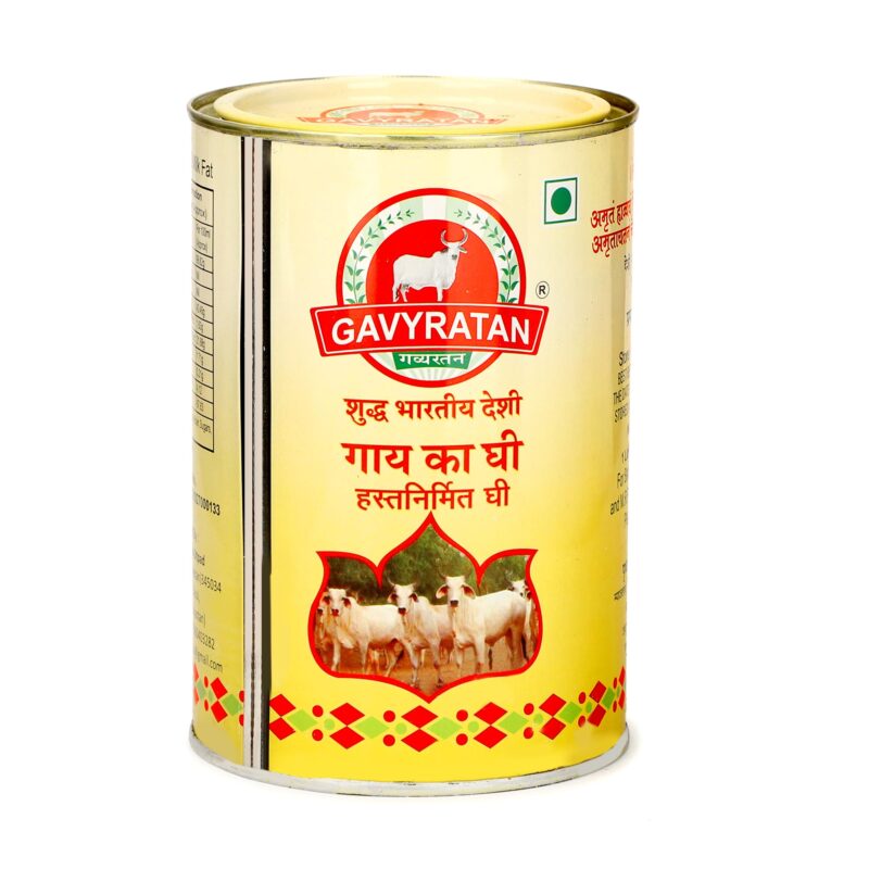Gavyratan Pathmeda A2 Desi Cow Bilona Ghee - Natural Flavour, 1 liter, Bi-Directionally Churned, Traditional Vedic Process, High Smoke Point, Made by Rural Communities