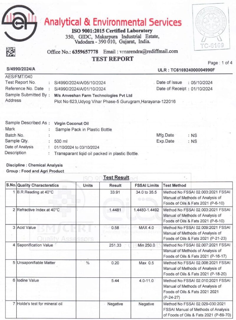 Anveshan Cold Pressed Virgin Coconut Oil 500ML | Glass Jar | Virgin Coconut Oil for Cooking | Virgin Coconut oil for massage | 100% Pure, Natural,Chemical-Free & Edible Coconut Oil | For Cooking, Skin & Hair Health, Oil Pulling - Image 6