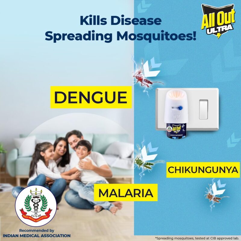 All Out Ultra Liquid Vaporizer, Machine + 3 Refills (45ml each) | Kills Dengue, Malaria & Chikungunya Spreading Mosquitoes| India's Only Mosquito Killer Brand Recommended by Indian Medical Association - Image 6