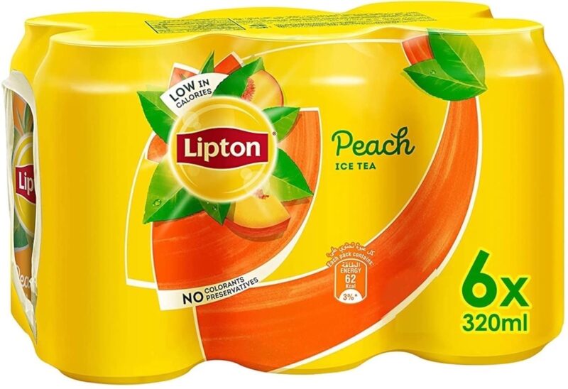 6x Lipton Zero Sugar Peach Ice Tea (Pack Of 6) - 320ml each - Image 2