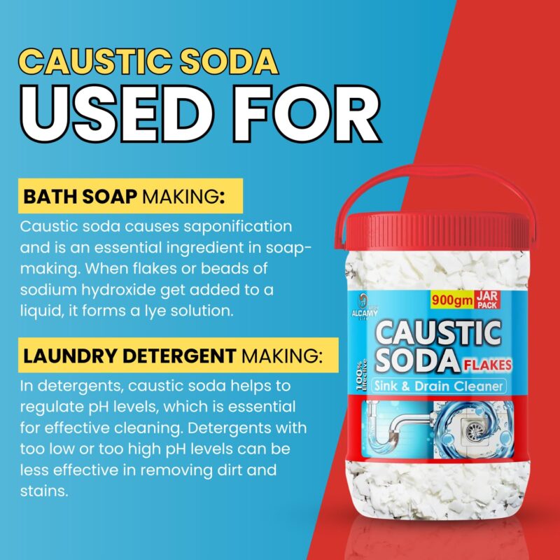 AAAL Caustic Soda Flakes 900gm (SUPER JAR PACK) Chimney Cleaner, Pure & Powerful Drain Cleaner - Image 6