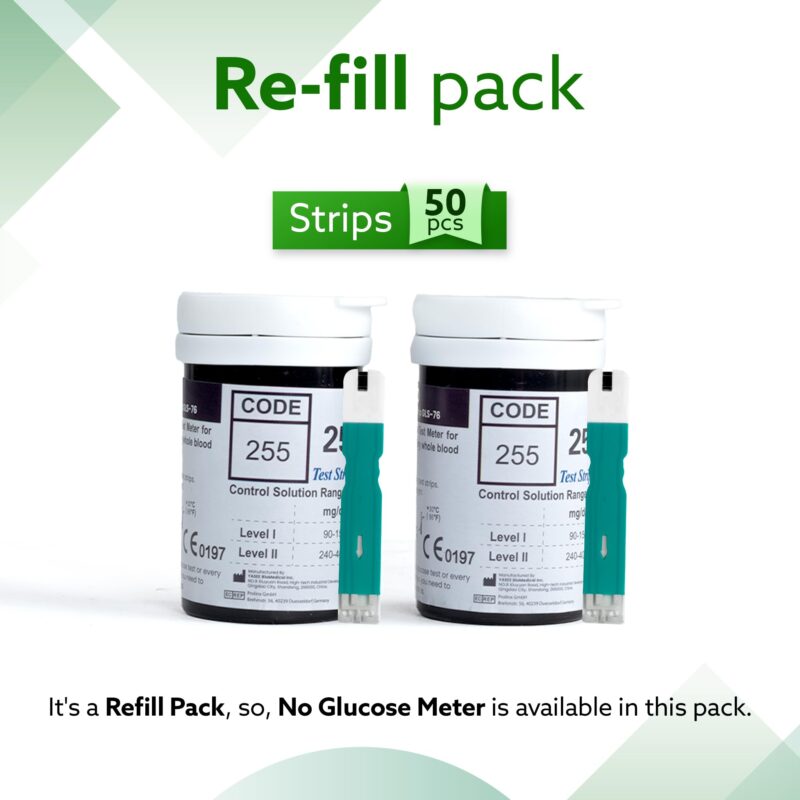 AGARO Blood Glucose Test Strips, 50pcs, Instant Blood Sugar Test at Home, Glucometer Machine, Blood Glucose Monitoring Device, Fast Blood Sugar Testing, Simple & Accurate, GLS-76. - Image 2