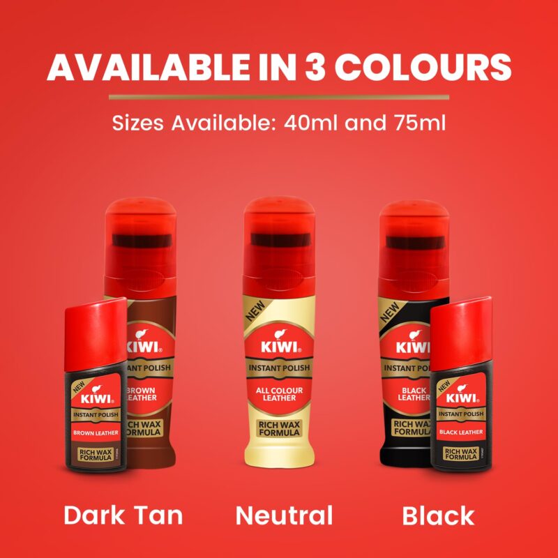 4x KIWI Instant Liquid Glossy Finish Shoe Polish (75 Ml, Neutral) each - Pack of 4 - Image 4