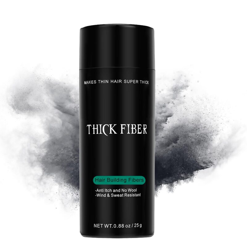 Thick Fiber - Hair Building Fibers (Black)- Hair Fibers For Thin & Fine Hair -Hair Thickening Fibers for Men & Women (25 g (Pack of 1))