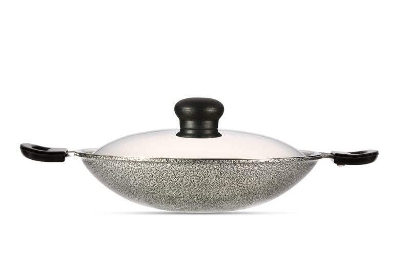 Butterfly Raga Non-Stick Aluminium Appachatty with Lid, 20 cm, Black