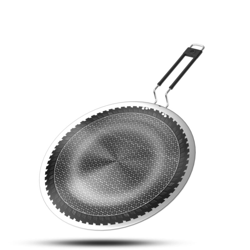 Esspy Triply Stainless Steel 10inch/26cm Tawa for Roti | Dosa Tawa | Paratha/Chapathi Tawa | Induction Friendly | Non-Stick | Metal Spoon Friendly | Honeycomb Pattern | Riveted Cool Touch Handle