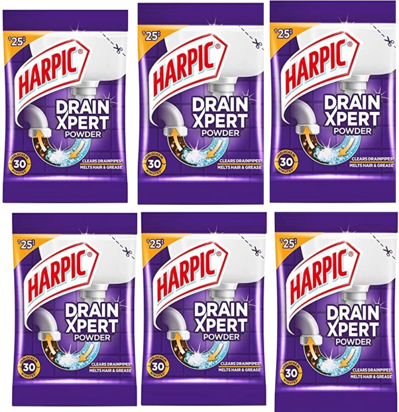 Harpic Drain Xpert Drain Cleaning Powder (50g) PACK OF 6....UNIQUE