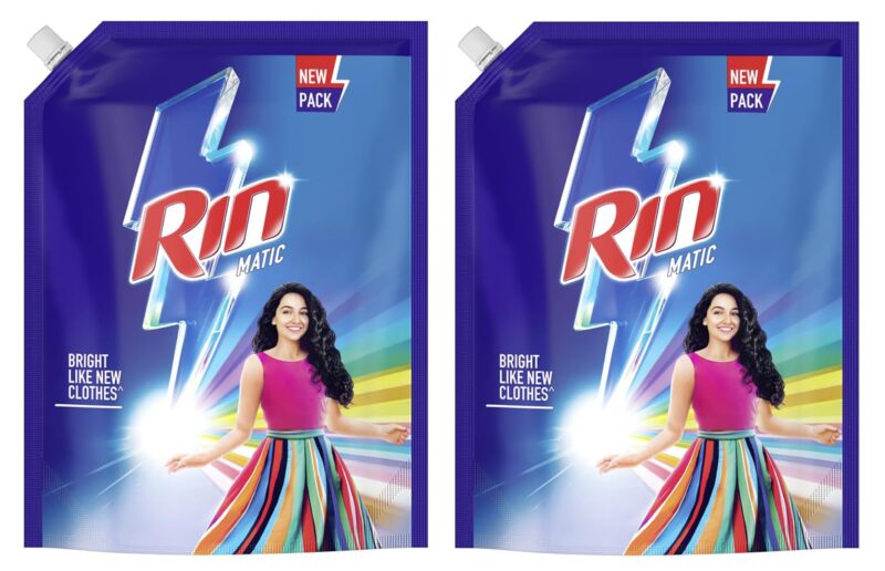 Rin Detergent Liquid Refill 2L Pouch, Designed for Dirt removal in Washing Machine for all kinds of clothes - Super Save Pack (Pack of 2)