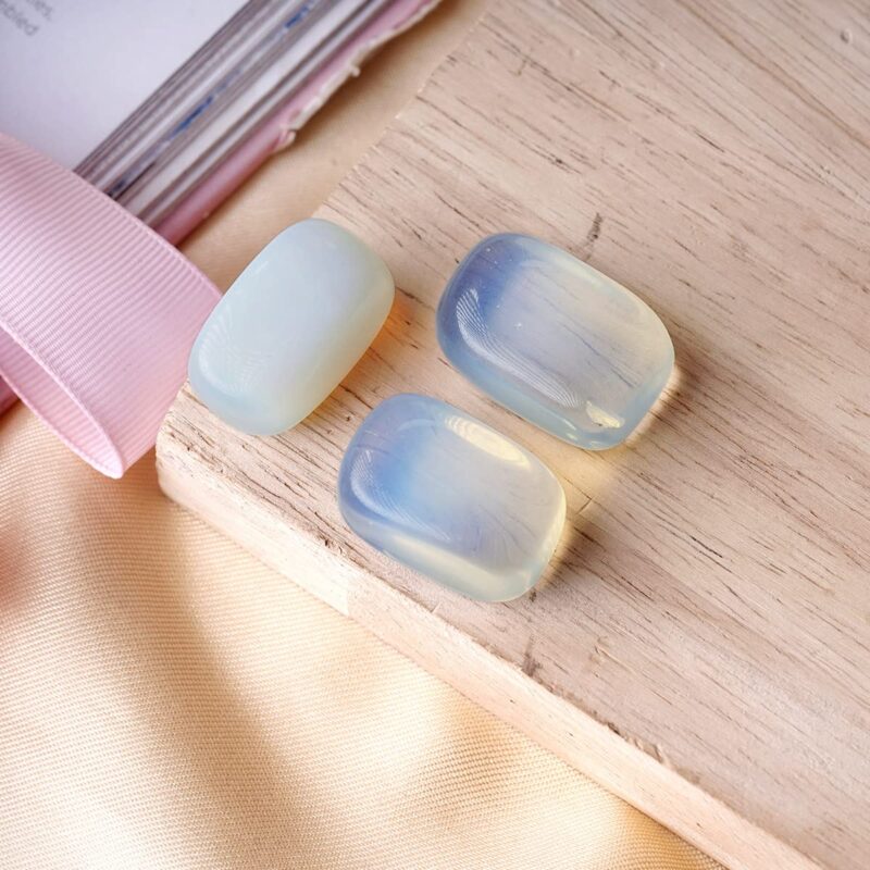 9Dzine Opalite Crystal Stone 100 Gm Natural Raw Tumble Stones Opalite Tumbled Gemstone Pebble for Reiki Healing Vastu Correction Aquarium Stones Crystal at Home Décor - Image 3