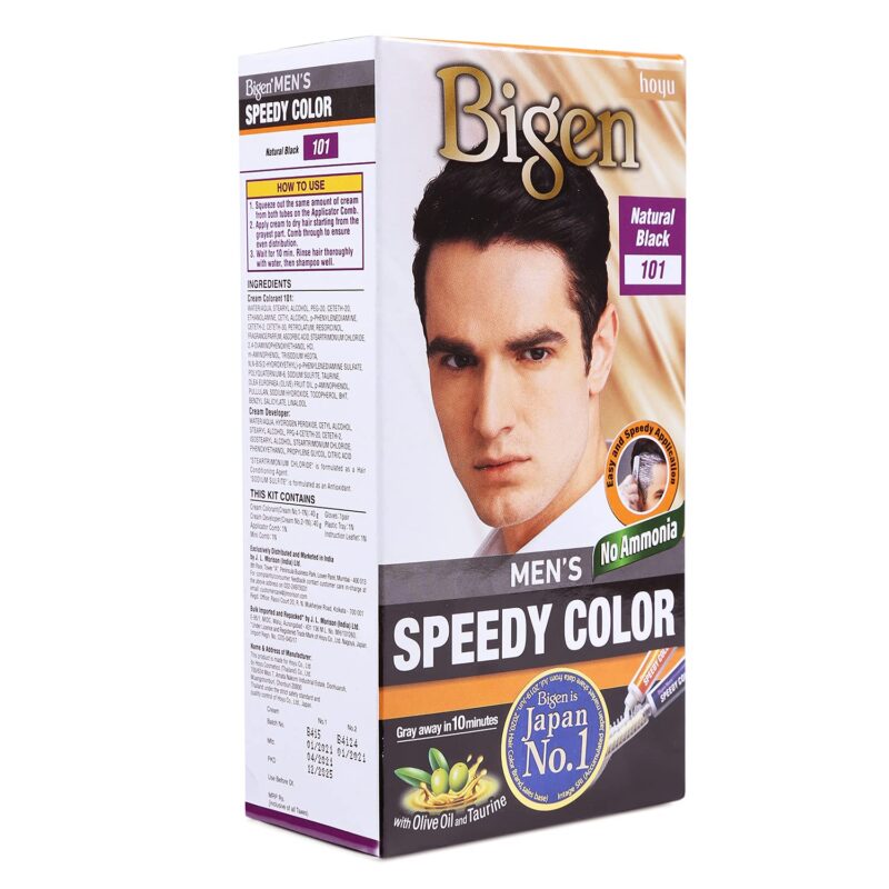 Bigen Men's Speedy Color, Hair Color, 80g - Natural Black 101 (Pack of 1) - Image 3