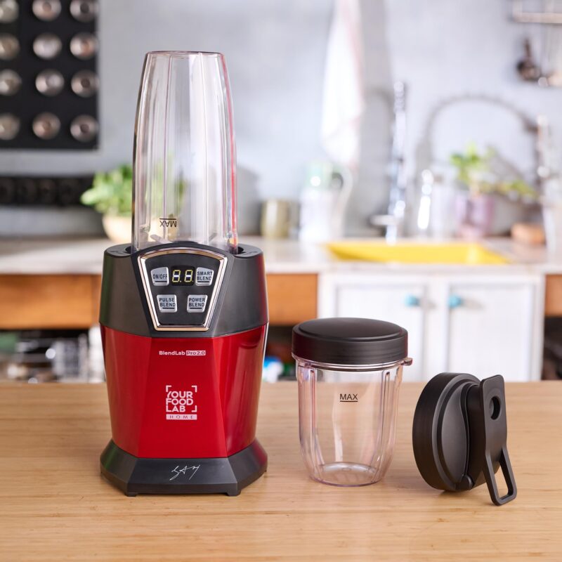 YFL HOME BlendLab Pro 2.0 Mixer Grinder for Kitchen, 1200W Blender with 2 Unbreakable Jars, 100% Copper Motor, Smoothie Maker with Preset Blend Modes, Laser Cut SS Blades | Blender for Smoothies (Red)