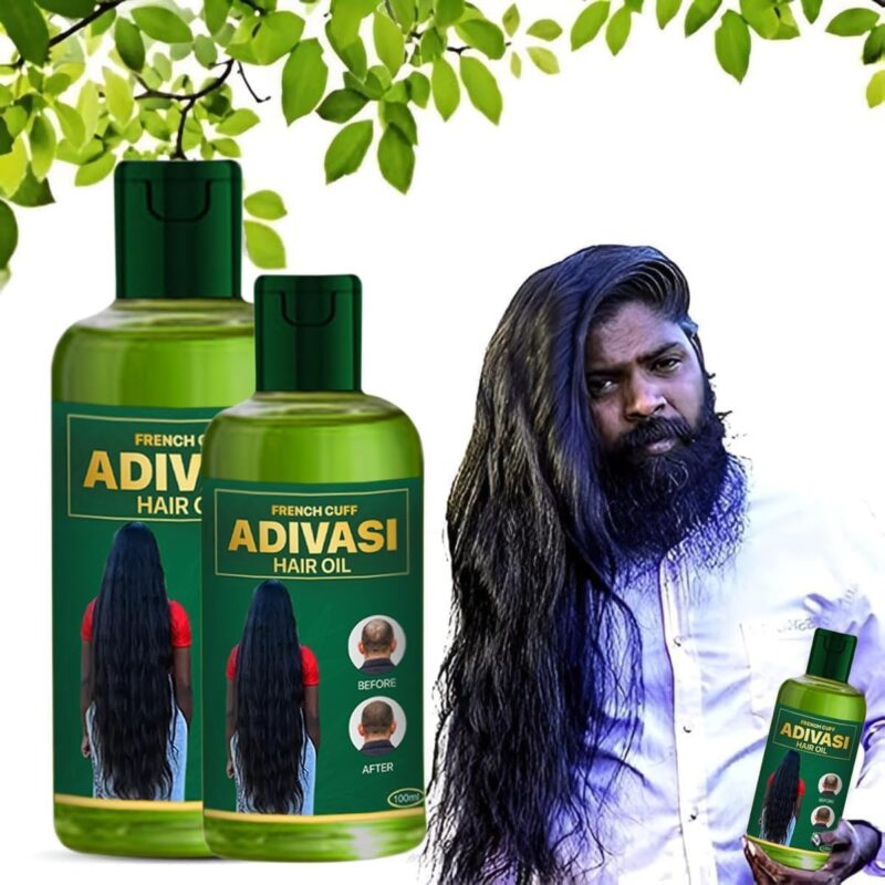 Original Adivasi Hair Growth Oil 3 IN 1 Original Hair Adivasi Hair Growth Oil | Adiwasi Herbal Kesh tel with Natural essential & Biotin for Control Hairfall anti dandruff (100-ML, PACK OF 2)