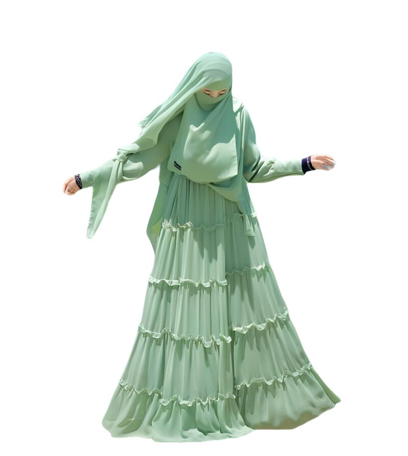 5 Chun Pista Green Burqa For women & Girls - Image 12