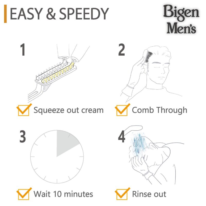 Bigen Men's Speedy Color, Hair Color, 80g - Dark Brown 103 (Pack of 1) - Image 7