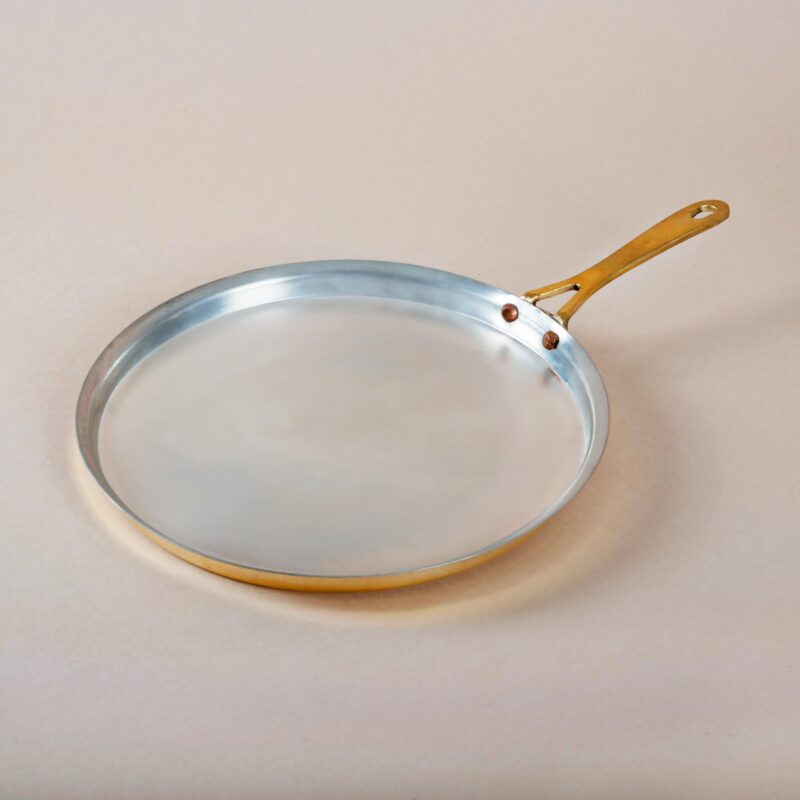 Kalasians Brass Dosa Tawa – 18.5x12” Tin-Coated Non-Stick Tawa | Superior Heat Distribution for Perfect Dosas | Durable, Antimicrobial, Flavor-Enhancing Design