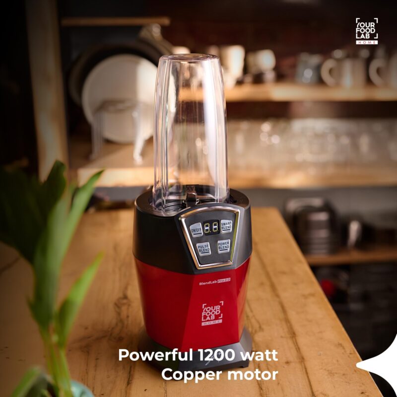 YFL HOME BlendLab Pro 2.0 Mixer Grinder for Kitchen, 1200W Blender with 2 Unbreakable Jars, 100% Copper Motor, Smoothie Maker with Preset Blend Modes, Laser Cut SS Blades | Blender for Smoothies (Red) - Image 7