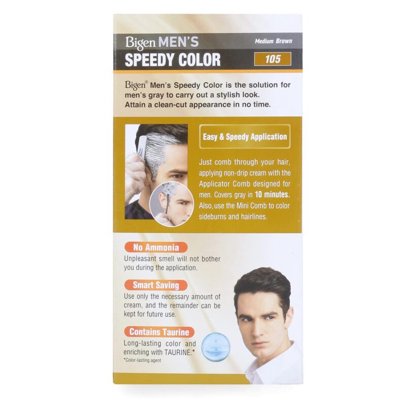 Bigen Men's Speedy Hair Color Medium Brown - 105 (Pack of 2) - Image 2