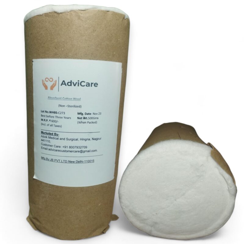 AdviCare Absorbent Pure Cotton Wool for Multipurpose use,Cotton Wool can use for First-Aid, Clinical Use, Makeup Remover, Salon, Beauty Baby care & art and Craft pack of 500gms -White - Image 2