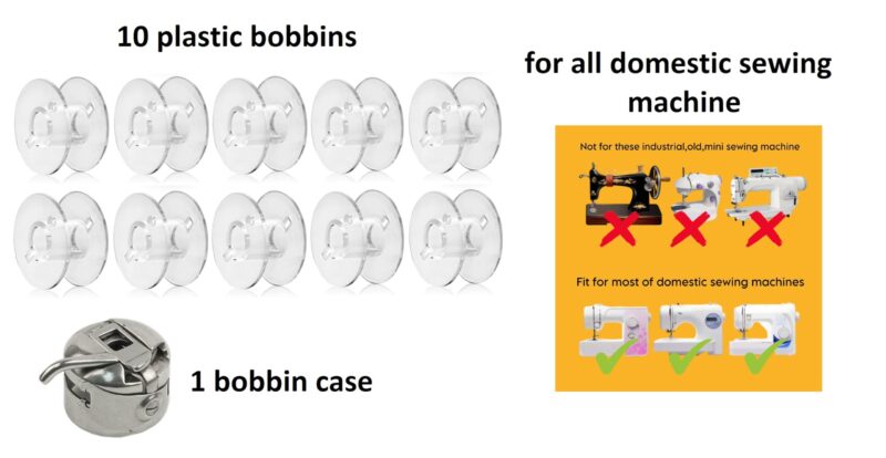 Zenith 10 Plastic Transparent Bobbins + 1 Bobbin Case for Any Automatic Sewing Machines (Singer/Usha/Brother) - Image 5