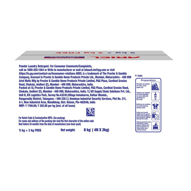 Ariel Matic Top Load Detergent Washing Powder - 5kg plus 3kg - Image 2