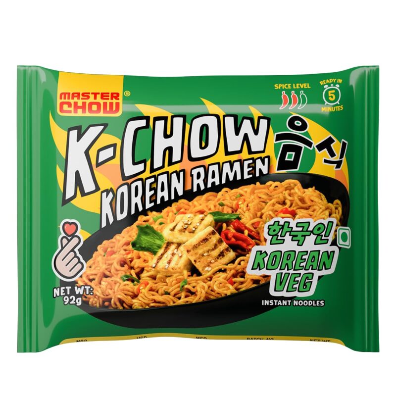 25x Masterchow K-chow Korean Veg Instant Ramen Noodles - 92g each - Pack of 25