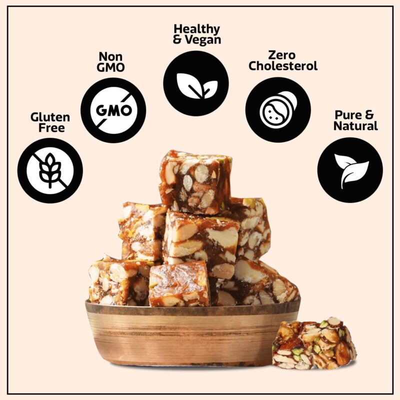 Wonderland Foods 350g Premium Dates And Dry Fruits Delight Box | Dry Fruits And Dates Bites | Made With Dates, Pistachios, Cashews, Almonds, Honey And Pure Ghee - Image 3
