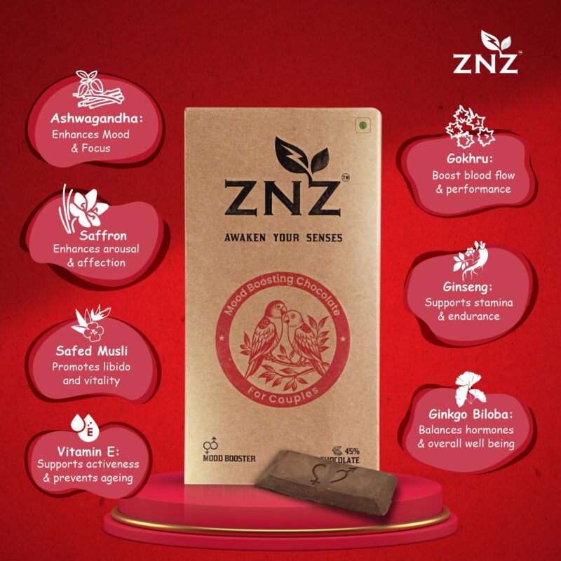 ZNZ Premium Dark Chocolate for Uplifting Mood & Wellness | Vegan & Gluten-Free Delight | Best Gift set for Men & Women | Ideal for Couples | Vegan and Guilt free Delight | (Pack of 2) - Image 5