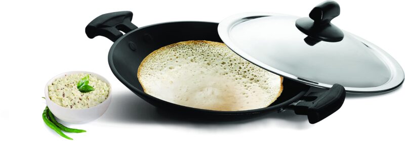 Pigeon Special Non-Stick Appachetty with Lid, 200mm, Black
