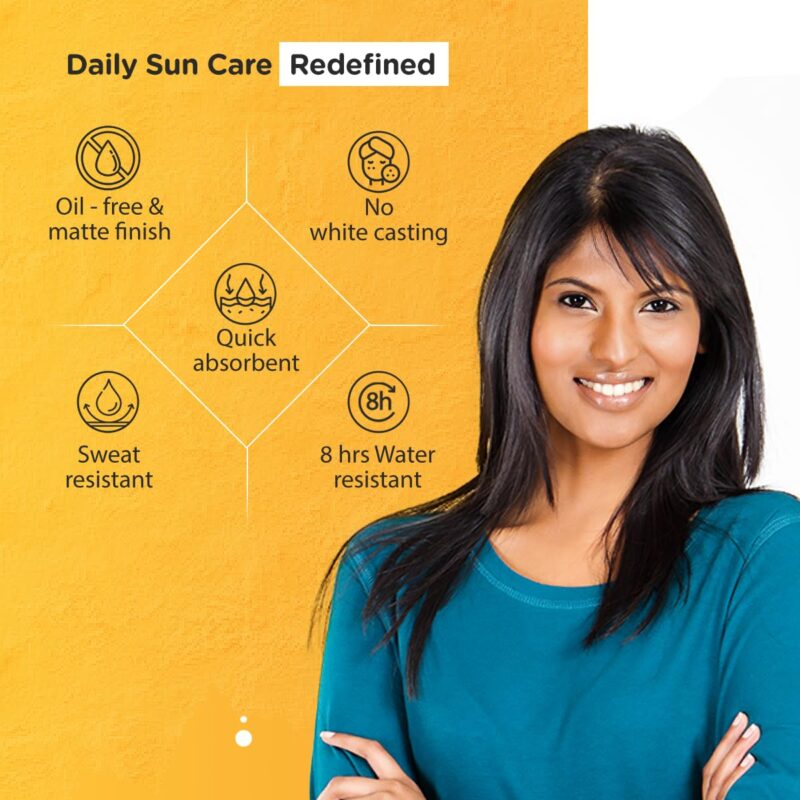 Brinton UV Doux Face & Body Sunscreen gel with SPF 50 PA+++ | Clinically Proven| Matte Finish and Oil Free Formula| Water Resistant, Non Comedogenic| Protection against UVA/UVB Rays 50g - Image 4